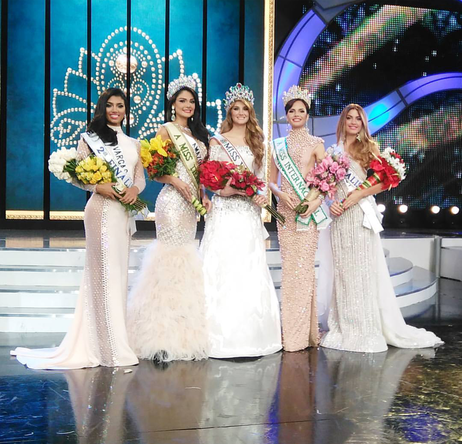 Miss Venezuela 2015 Mariam Haback and her court: Miss Venezuela Internacional 2015 went to Miss  Trujillo, Jessica María Duarte, Miss Venezuela Tierra 2015 was awarded to Miss  Amazonas, Andrea Rosales with Miss Vargas and Miss Yaracuy